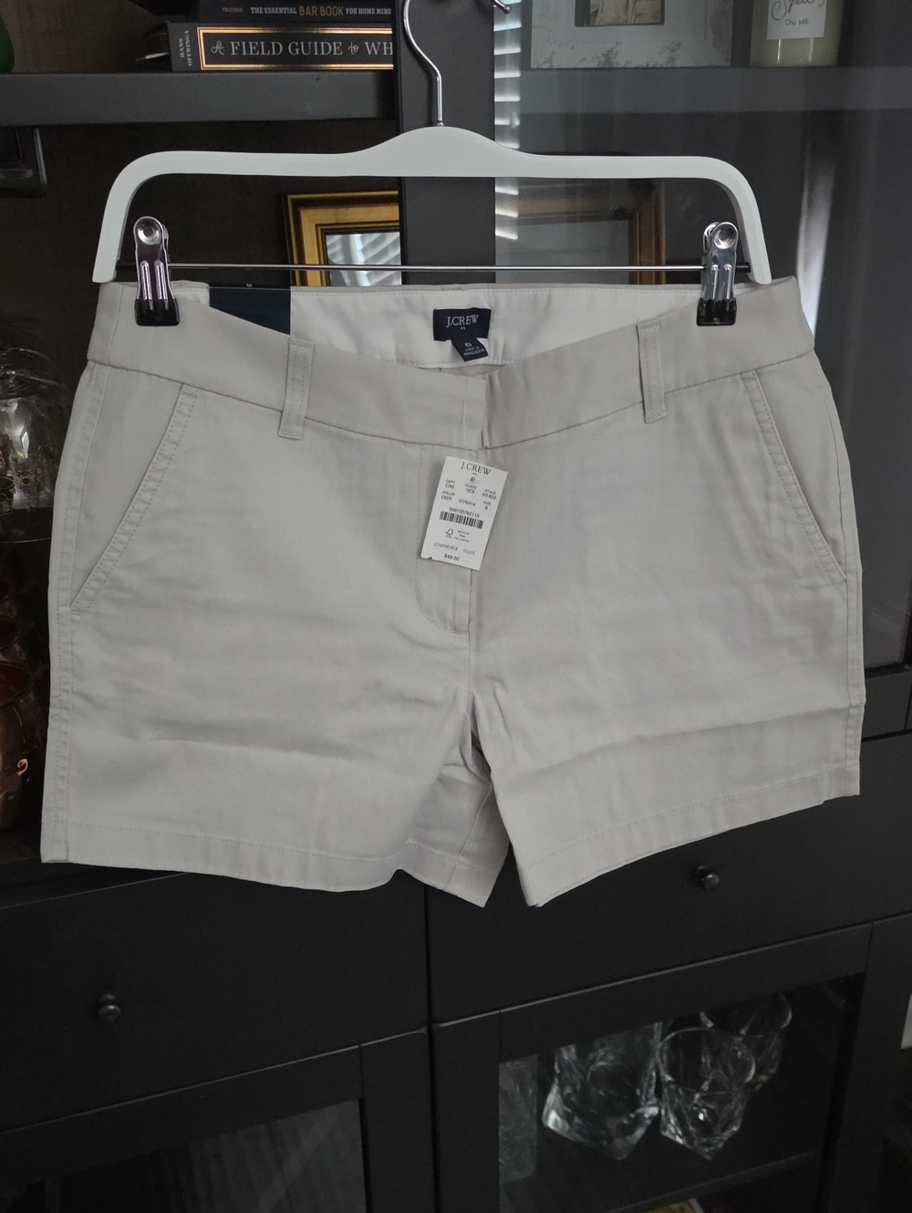 J. Crew Women's Chino Shorts in Oyster Grey